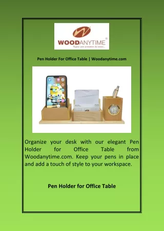 Pen Holder For Office Table Woodanytime com