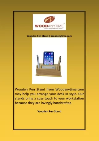 Wooden Pen Stand Woodanytime com