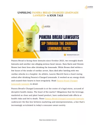 Unpeeling Panera Bread Charged Lemonade Lawsuits
