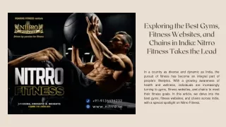 Exploring the Best Gyms, Fitness Websites, and Chains in India: Nitrro Fitness T