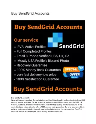 Buy SendGrid Accounts