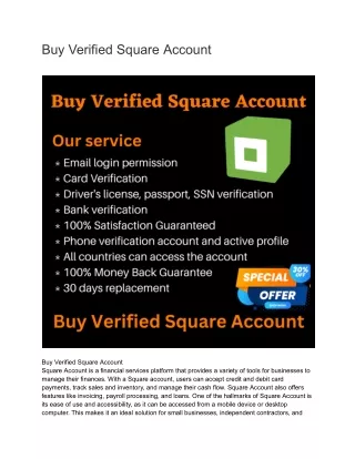 Buy Verified Square Account