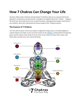The Power of 7 Chakras for Holistic Wellness