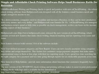 simple and affordable check printing software helps small bu
