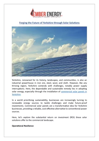 Sustainable Industries with Commercial Solar Panels | Ember Energy