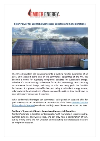 Empower Your Business | Commercial Solar Panels Scotland