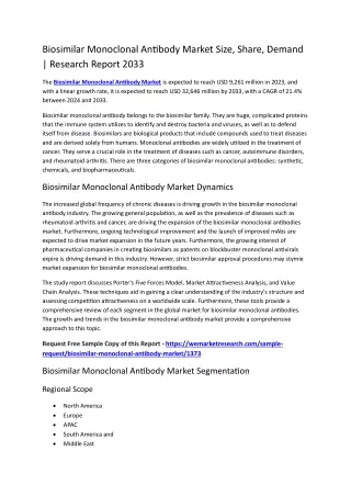 Biosimilar Monoclonal Antibody Market