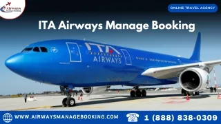 Steps To Manage ITA Airways Reservation