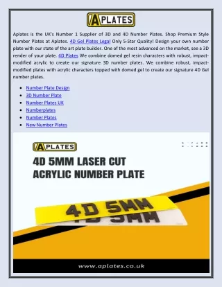 Acrylic Number Plates