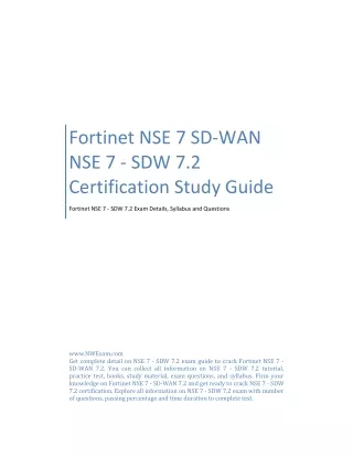 Fortinet NSE 7 SD-WAN NSE 7 - SDW 7.2 Certification Study Guide