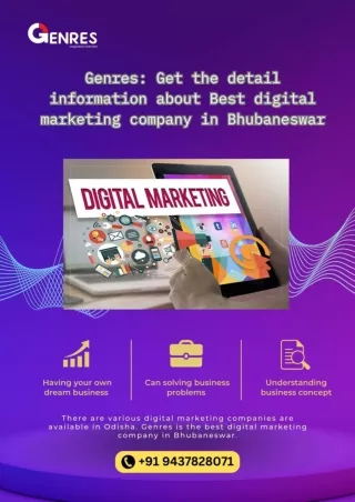 Genres Get the detail information about Best digital marketing company in Bhubaneswar