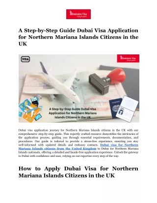 A Step-by-Step Guide Dubai Visa Application for Northern Mariana Islands Citizens in the UK