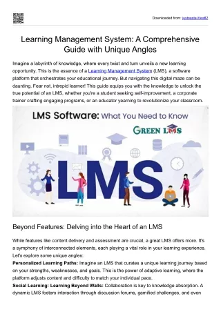 Learning Management System A Comprehensive Guide with Unique Angles