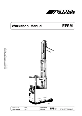 Still Wagner EFSM Forklift Service Repair Manual