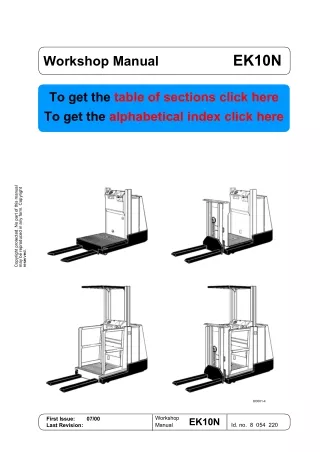 Still Wagner EK10N Forklift Service Repair Manual