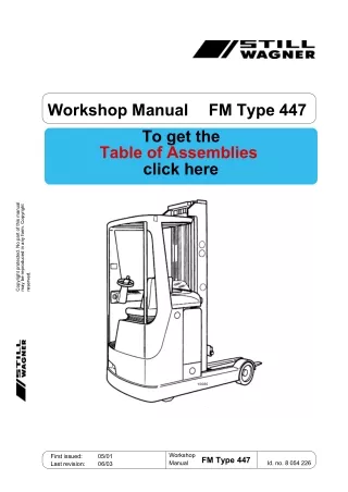 Still Wagner FM Type 447 Forklift Service Repair Manual