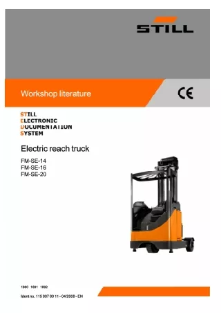 Still Wagner FM-SE-14 Forklift Service Repair Manual