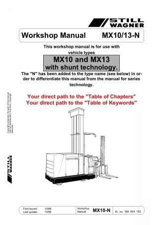 Still Wagner MX13-N Forklift Service Repair Manual