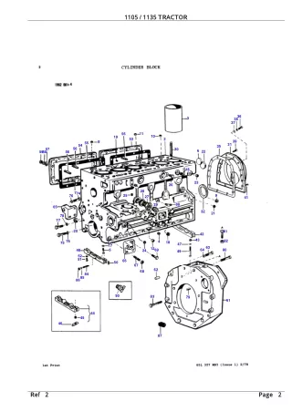 Massey Ferguson 1105 TRACTOR Service Parts Catalogue Manual