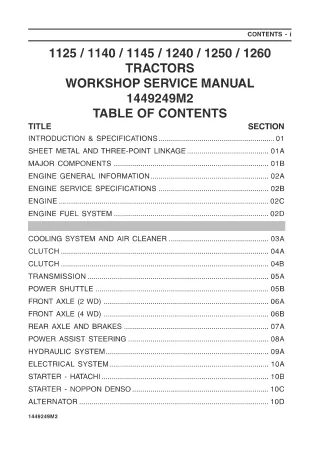 Massey Ferguson 1140 Tractor Service Repair Manual