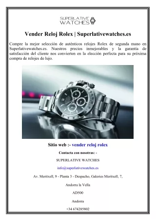 Vender Reloj Rolex Superlativewatches.es