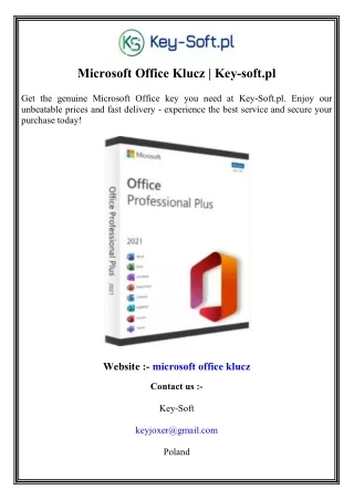 Microsoft Office Klucz Key-soft.pl