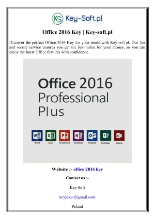 Office 2016 Key Key-soft.pl