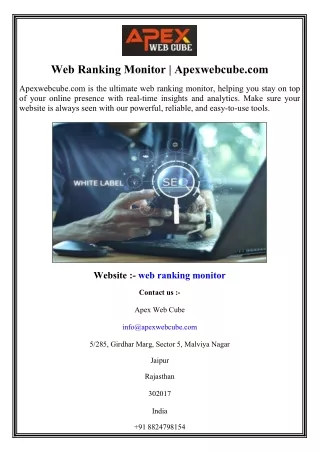 Web Ranking Monitor Apexwebcube.com