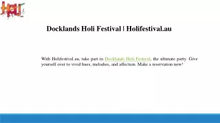 Docklands Holi Festival Holifestival.au