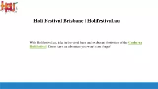 Canberra Holi Festival  Holifestival.au