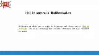 Holi In Australia  Holifestival.au