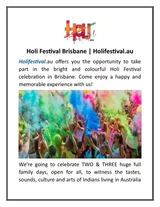 Holi Festival Brisbane  Holifestival.au