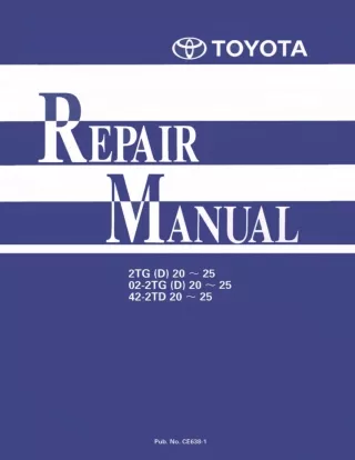 Toyota 02-2TD25 Towing Tractor Service Repair Manual