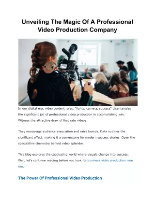 Business video production near me