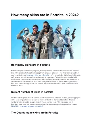 How many skins are in Fortnite in 2024