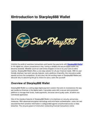 Starplay888 Wallet