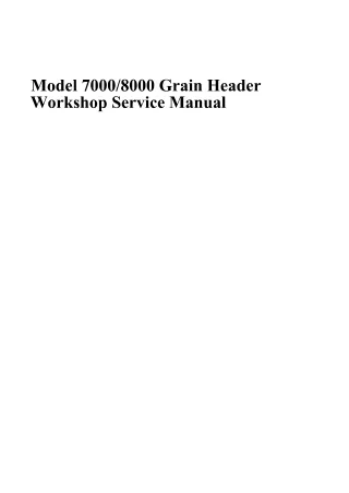 Massey Ferguson 7000 Grain Header Service Repair Manual