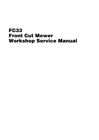 Massey Ferguson FC33 Front Cut Mower Service Repair Manual