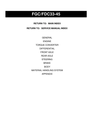 Toyota FGC33 Forklift Service Repair Manual