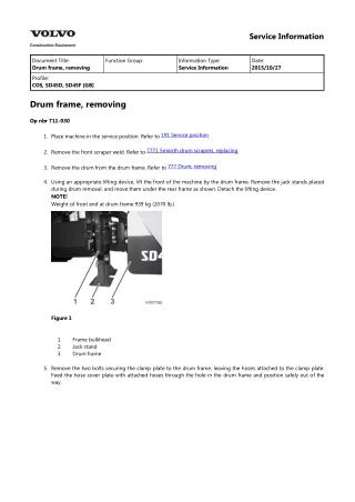 VOLVO SD45D SINGLE-DRUM ROLLER Service Repair Manual