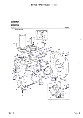 Massey Ferguson MF 135 TRACTOR (GB) Service Parts Catalogue Manual (Part Number  819535)