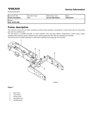 VOLVO SD110 SINGLE-DRUM ROLLER Service Repair Manual