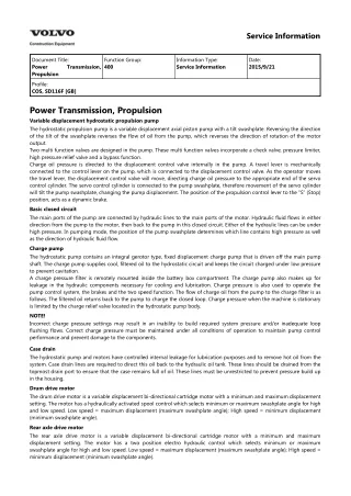 VOLVO SD116F SINGLE-DRUM ROLLER Service Repair Manual