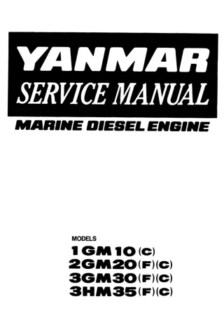 Yanmar 3GM30F Marine Diesel Engine Service Repair Manual