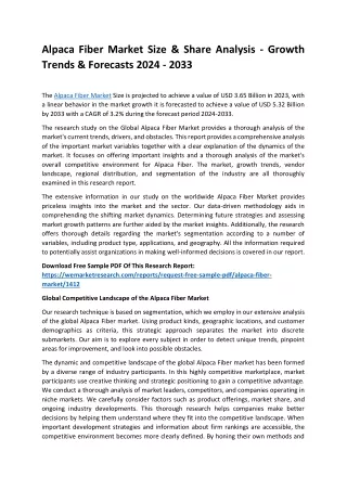 Alpaca Fiber Market Size & Share Analysis