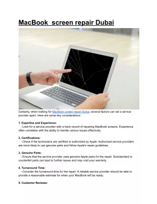 MacBook  screen repair Dubai
