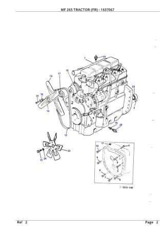 Massey Ferguson MF 265 TRACTOR (FR) Service Parts Catalogue Manual (Part Number  1637067)