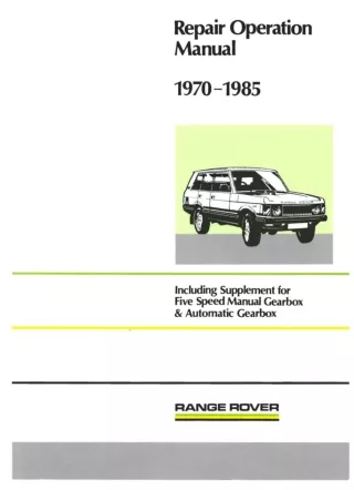 1979 Range Rover Service Repair Manual