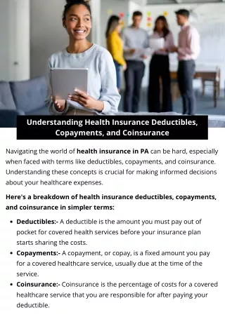 Understanding Health Insurance Deductibles, Copayments, and Coinsurance