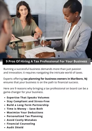 9 Pros Of Hiring A Tax Professional For Your Business